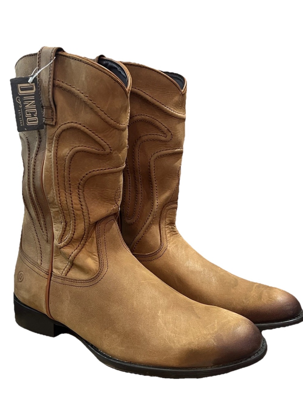 Dingo Men's Montana Embroidered Natural Western Boots DI316 Size 10 D NIB